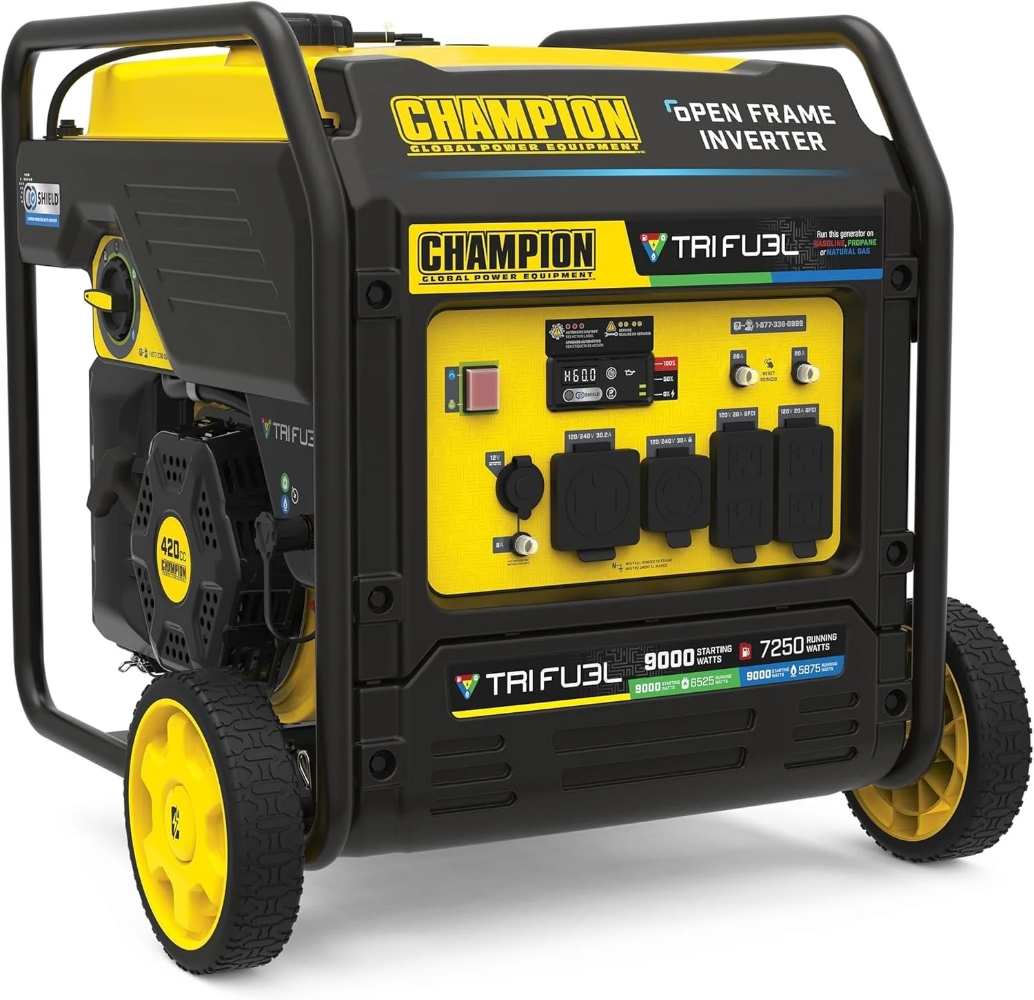 1-126-1-1.webp Champion 201176 9000W Tri-Fuel Open Frame Inverter Generators. - Image 1