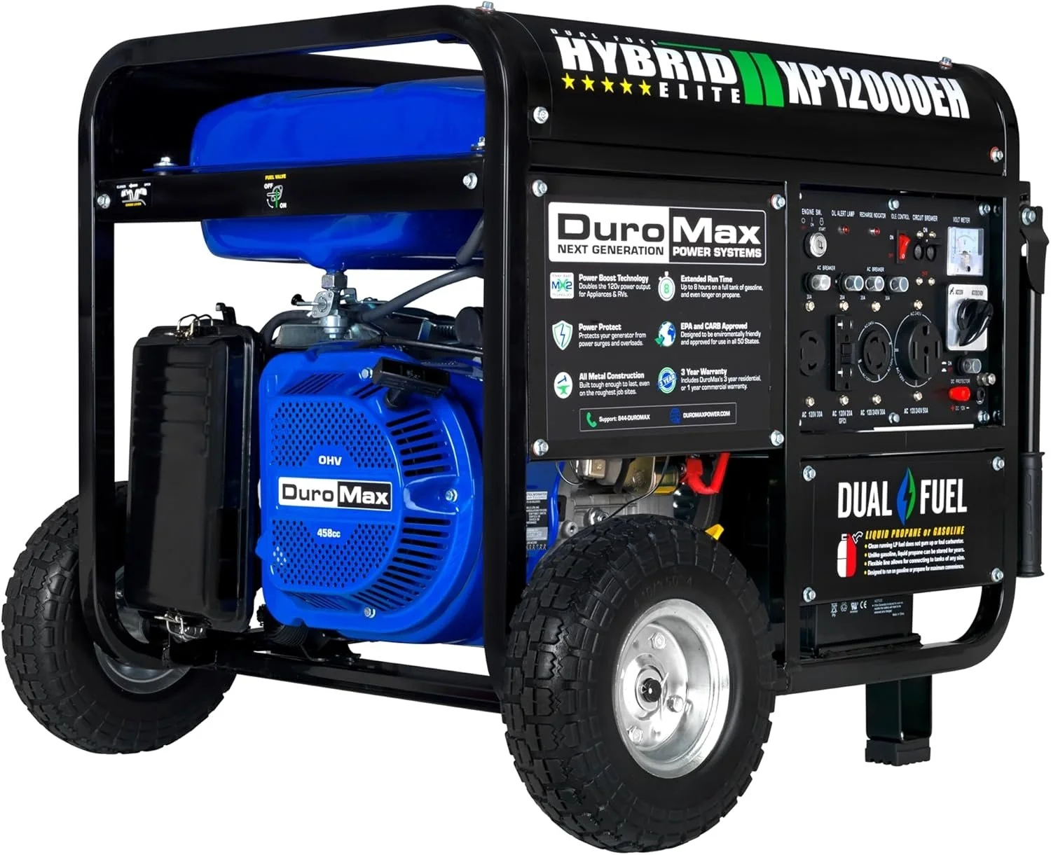 1-154-1-1.webp DuroMax XP12000EH 12,000 Watt Dual Fuel Portable Generators. - Image 1