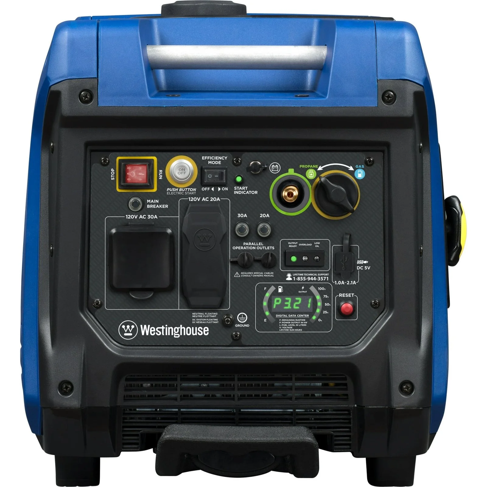 1-266-1-1.webp Westinghouse 5,000-Watt Dual-Fuel Portable Inverter Generators. - Image 1