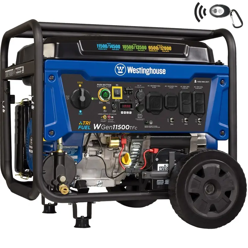 1-286-1-1.webp Westinghouse WGen11500TFc 11500-Watt Tri-Fuel Portable Generators. - Image 1