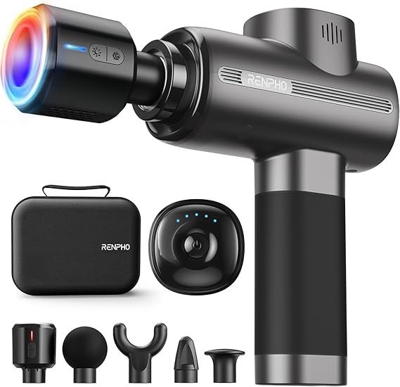 61AL9SsJI9L._AC_SX569_-1.jpg RENPHO Active Thermacool Massage Gun Deep Tissue with Heat and Cold, Mothers Day Gifts, FSA Eligible, Back Massager for Muscle Relief, HSA, Percussion Body Masajeador for Men Women Athletes, Portable - Image 1