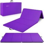 BalanceFrom 10×4 Feet 4-Panel Folding Gymnastics Mat – 2-Inch Thick Pad with Vinyl Surface and Carrying Handles for Tumbling, Yoga, Pilates, Home Workouts, and Martial Arts