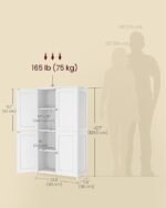 VASAGLE Floor Storage Cabinet, Shaker Cabinet with 2 Adjustable Shelves, 4 Doors, Tall Freestanding Organizer Unit, for Kitchen Bathroom Living Room, Cloud White UBBC553WH01S - Image 4