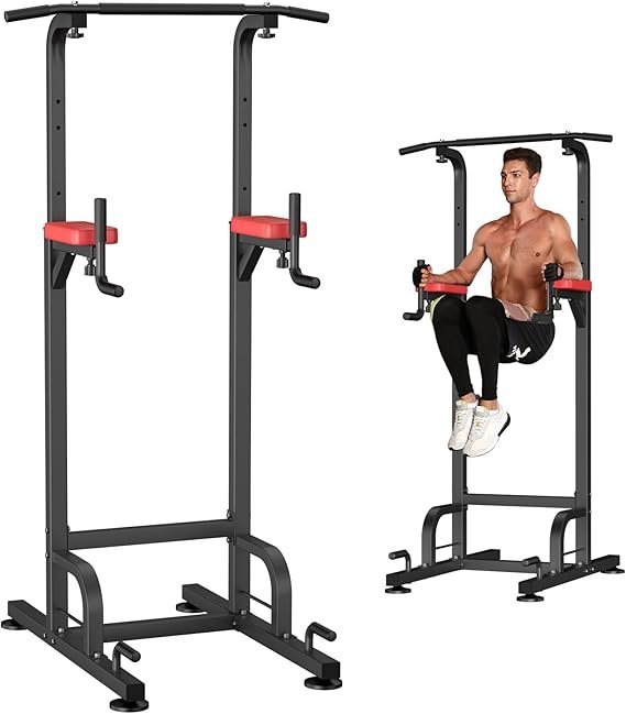 61elWeHX71L._AC_SX569_-1.jpg RELIFE REBUILD YOUR LIFE Power Tower Pull Up Bar Station Workout Dip Station for Home Gym Strength Training Fitness Equipment - Image 1