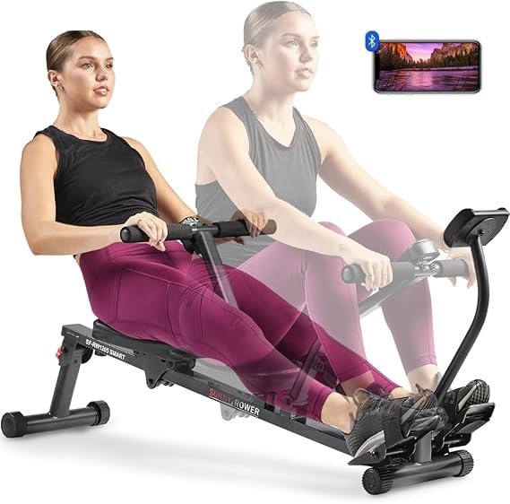 61trRuAjtL._AC_SX569_-1.jpg Sunny Health & Fitness Compact Adjustable Rowing Machine with 12 Levels of Resistance for Complete Body Workouts and Optional Free SunnyFit App Enhanced Connectivity - Image 1
