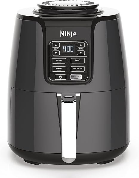 718uTMDRFL._AC_SX466_-1.jpg Ninja Air Fryer | 4 QT Capacity | 4-in-1 Roast, Crisp, Roast, Reheats, & Dehydrates | Dishwasher Safe Parts | 105°F-400°F | Includes 20 Easy & Healthy Recipes | 1550 watt | Grey | AF101 - Image 1