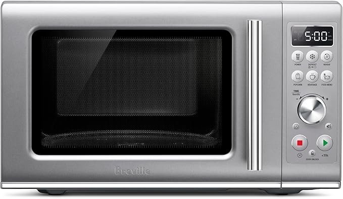 71Fm6VcUL._AC_SX679_-1.jpg Breville BMO650SIL Compact Wave Soft Close Countertop Microwave Oven, Silver - Image 1