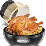 Nuwave Air Fryer Infrared Convection Oven, Cook Fresh or Frozen, No Defrosting or Preheating, 360 Surround Heat, Cooking from 50 to 400 Degrees, 100 Presets, 50 Memory, 360 Food Easy-View, PFAS Free