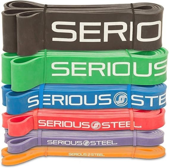 71MmbWJQMaL._AC_SX569_-1.jpg Serious Steel 41″ Assisted Pull-up Band, Heavy Duty Resistance Band Sets, Stretching, Powerlifting, Resistance Training and Pull Up Assistance Bands - Image 1