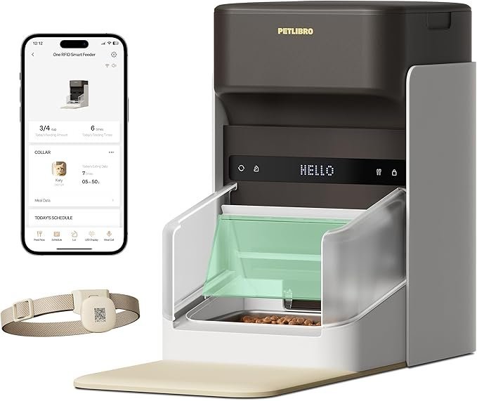 71MoJa39irL._AC_SX679_-1.jpg PETLIBRO RFID Automatic Cat Feeder, Collar Tag-Activated Personalized Meals, 5G&2.4G Wi-Fi Programmable Cat Food Dispenser with Cats Recognition & Diet Tracking for Multi-Pet Homes and Different Diets - Image 1