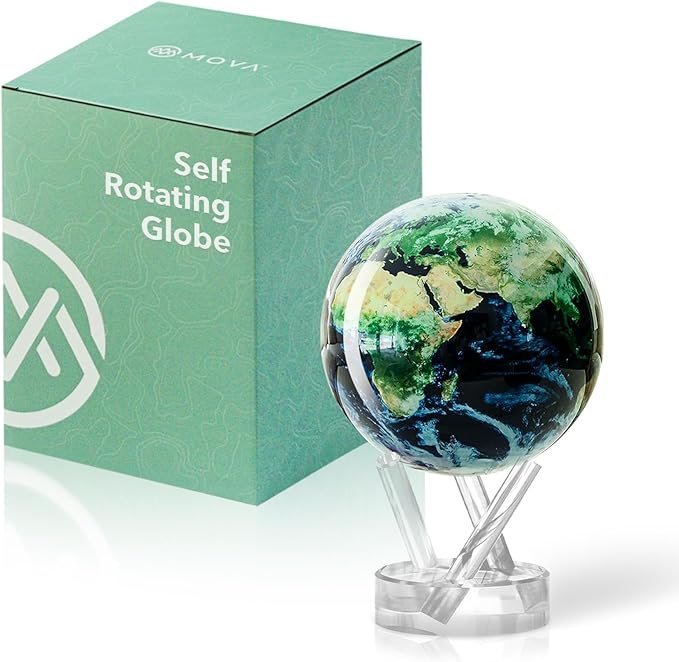 71QOXD2LYML._AC_SX679_-1.jpg MOVA Globe – Earth with Clouds Classic (4.5″) | Self-Rotating Globe Powered by Light | Silent Motion, No Batteries or Wires | Unique Desk Decor or Gift for Space Lovers - Image 1