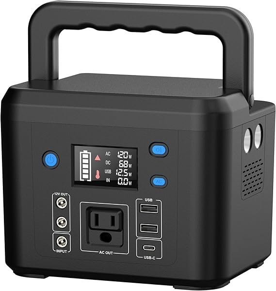 71YNKcZ3aoL._AC_SX569_-1.jpg 200W Portable Power Station, Powkey 120Wh/33,000mAh Power Bank with AC Outlet, 110V 6 Outputs Solar Generator External Battery Pack with LED Light for Home Use and Outdoor Camping - Image 1