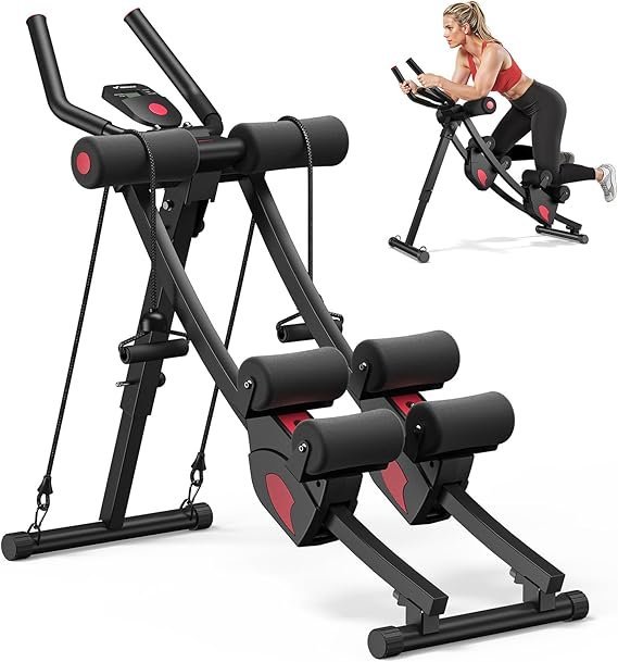 71Zv9vxDZkL._AC_SX569_-1.jpg MERACH Ab Machine, Adjustable Ab Trainer Machine, AB Workout Equipment for Home Gym, Independent Dual Tracks for Mountain Climber, Foldable for Home Exercise, Load Capacity 440 LBS - Image 1
