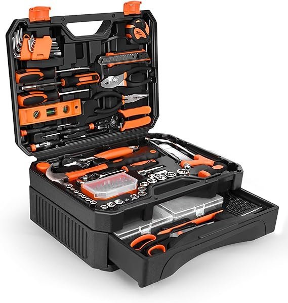 328-Piece Tool Set – Tool Kit Toolbox Storage Case with Drawer, General Household Hand Tool Kit Perfect for Home & DIY Repairs