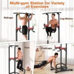 RELIFE REBUILD YOUR LIFE Power Tower Pull Up Bar Station Workout Dip Station for Home Gym Strength Training Fitness Equipment - Image 2