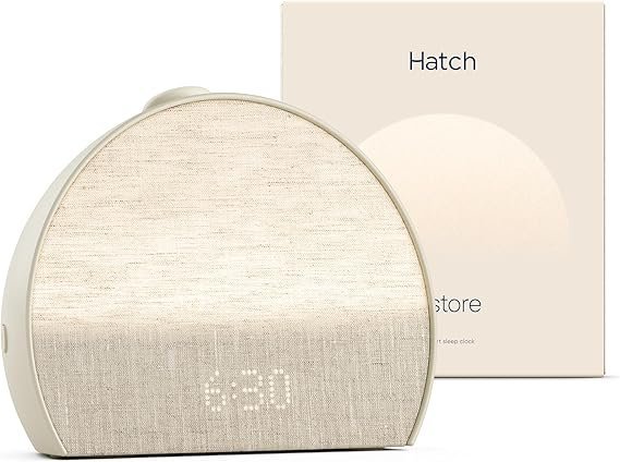 814DUVqPmJL._AC_SX569_-1.jpg Hatch Restore 3 Sunrise Alarm Clock, Sound Machine, Smart Light (Putty) – White Noise, Screen-Free Sleep Routine - Image 1