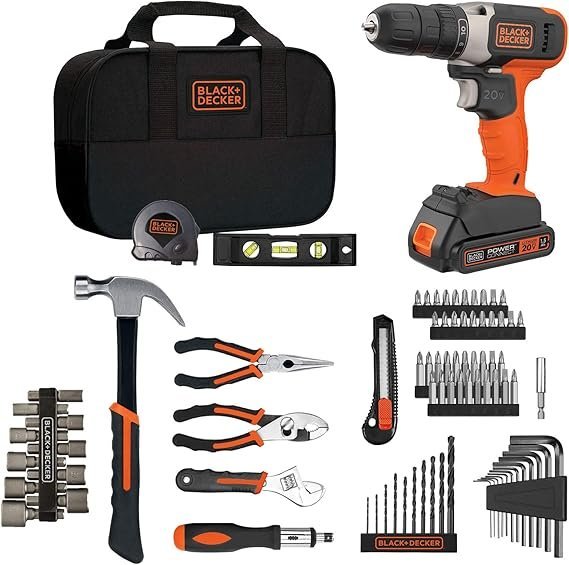 81AFLHAkBJL._AC_SX569_-1.jpg beyond by BLACK+DECKER Home Tool Kit with 20V MAX Drill/Driver, 83-Piece (BDPK70284C1AEV) - Image 1