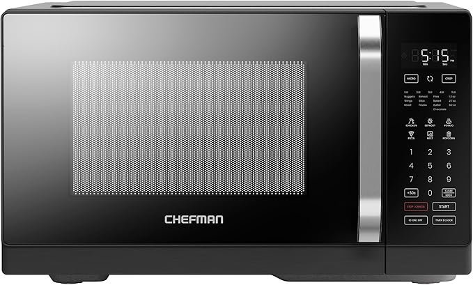 81Che8RaQ7L._AC_SX679_-1.jpg Chefman MicroCrisp Countertop Microwave Oven and Convection Oven, with Integrated Crisper, Guided Touchscreen Interface, 10 Power Levels, Mute Function, and Eco Mode, 1800W and 0.8 Cu. Ft. – Black - Image 1