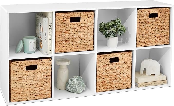 81DpqnUAzdL._AC_SX679_-1.jpg Best Choice Products 8-Cube Storage Organizer, 11in Shelf Opening, Bookcase, Display Shelf, Customizable w/ 3 Removable Back Panels – White - Image 1