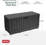 PatioZen 100 Gallon Resin Deck Box, Lockable Patio Outdoor Storage Box for Furniture, Garden Tools and Tools Storage, Waterproof Outside Storage Boxes – Black - Image 5