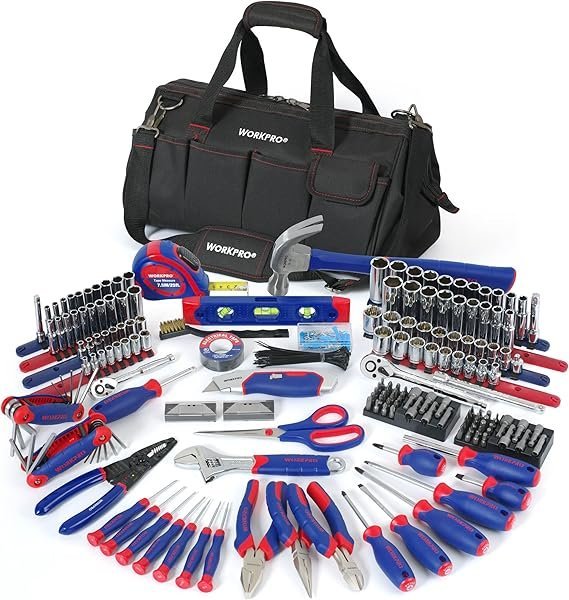 91OiX3mojUL._AC_SX569_-1.jpg WORKPRO 322-Piece Home Repair Tool Kit With Carrying Bag – Basic Household Hand Tools - Image 1