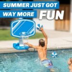 GoSports Splash Hoop Swimming Pool Basketball Game, Includes Poolside Water Basketball Hoop, 2 Balls and Pump – Choose Your Style - Image 2