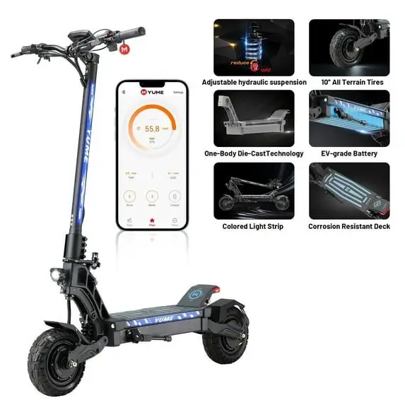 a1-188-1.webp M YUME SCOOTER Hawk Dual Motor Electrics Scooters for Adults 2400W 43MPH 43Miles Long Rang E-Scooters - Image 1