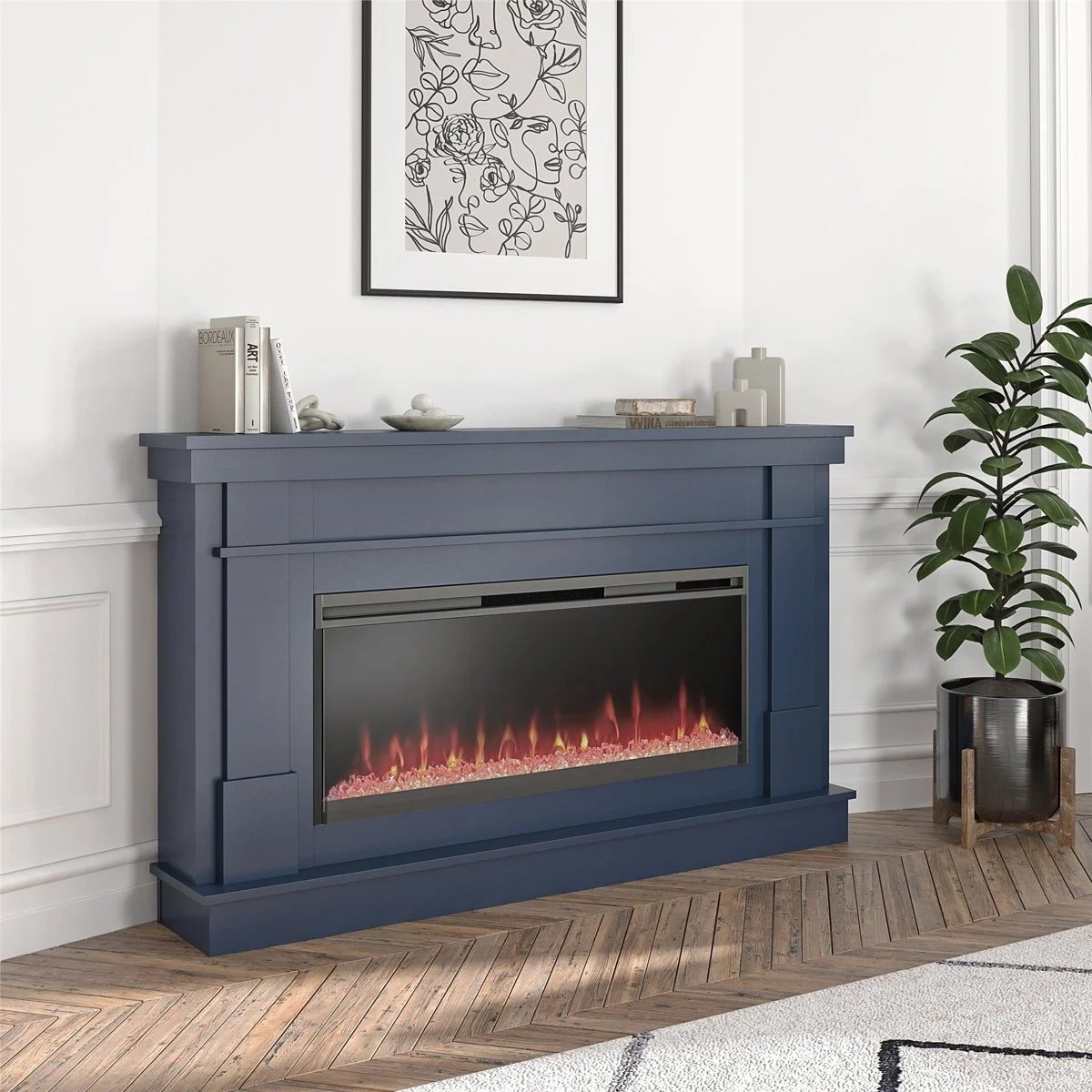 a1-272-1-1.webp Novogratz Waverly Wide Mantel Electric Fireplaces. - Image 1
