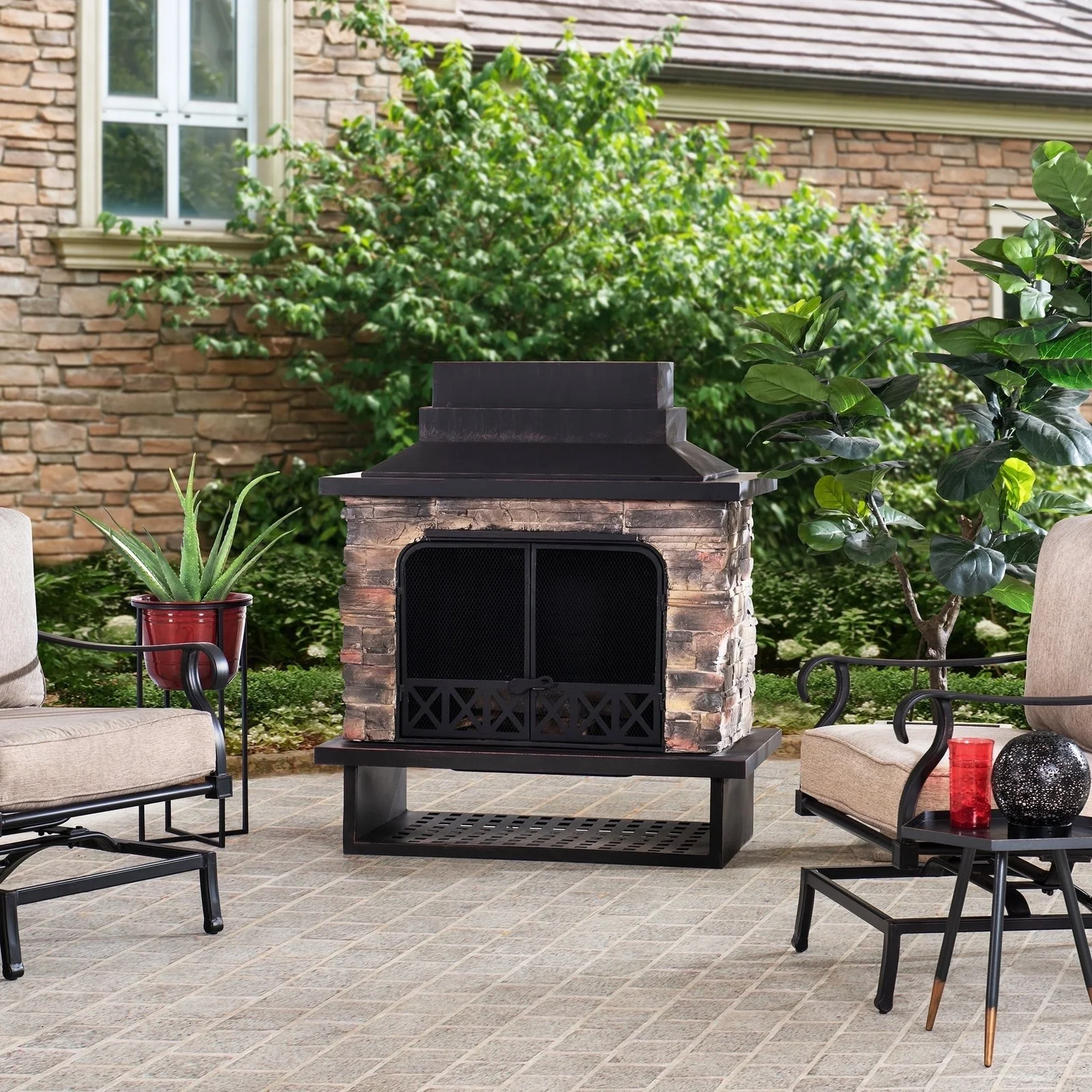 a1-292-1-1.webp Sunjoy Farmington Wood Burning Fireplaces. - Image 1