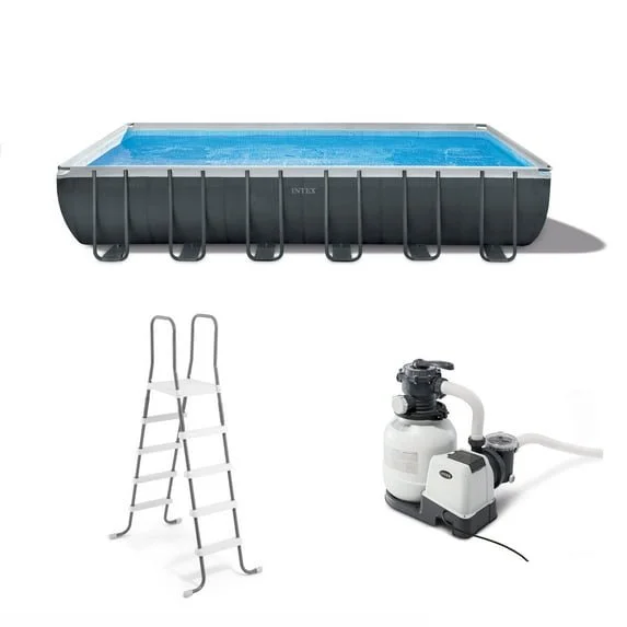 a1-317-1-1.webp Intex 24′ x 12′ x 52″ Ultra XTR Rectangular Frame Swimming Pool Set + Pumps - Image 1