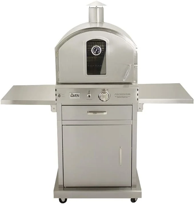 b1-10-1-1.webp Summerset ‘The Oven’ Outdoor Freestanding Large Capacity Gas Ovens with Pizza Stones, Smoker Box and Mobile Cart, 304 Stainless Steel Construction, Natural Gas - Image 1