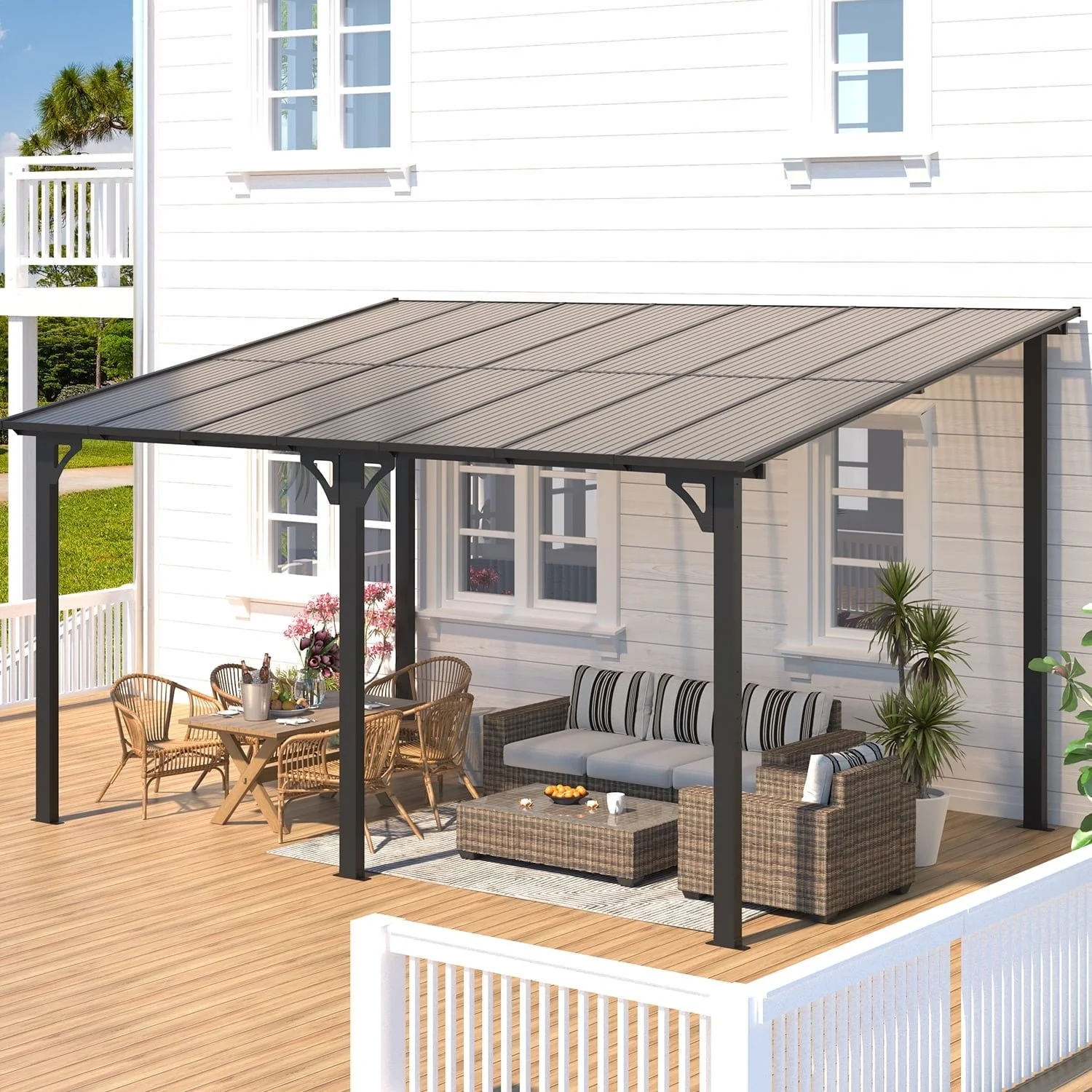 d1-5-1-1-1.webp Aecojoy 10 ft. x 14 ft. Dark Gray Aluminums Patio Covers - Image 1