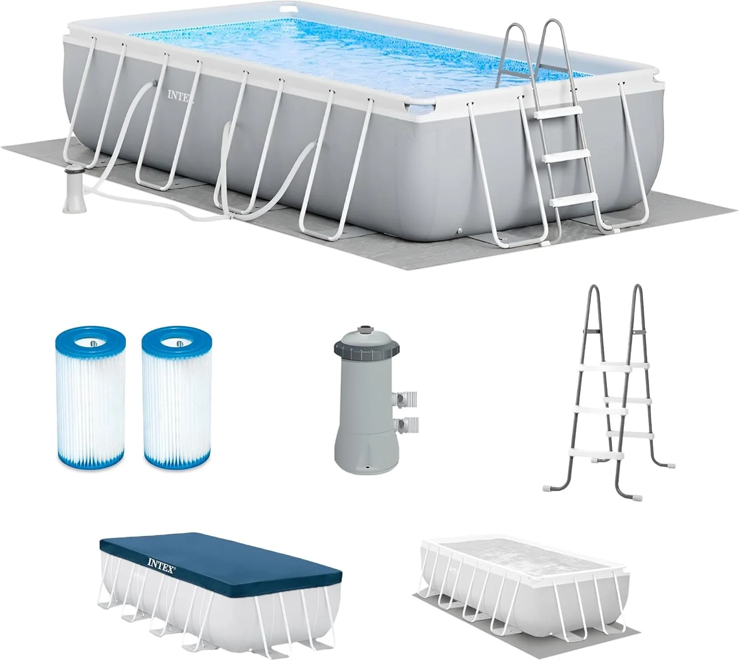 e1-14-1-1.webp Intex Prism Frame 16′ x 8′ x 42′ Rectangular Above Ground Pool Sets - Image 1