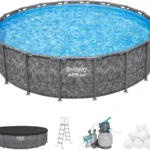 Bestway APX 365 18’x52″ Round Above Ground Swimming Pool Set with Pump & Ladders