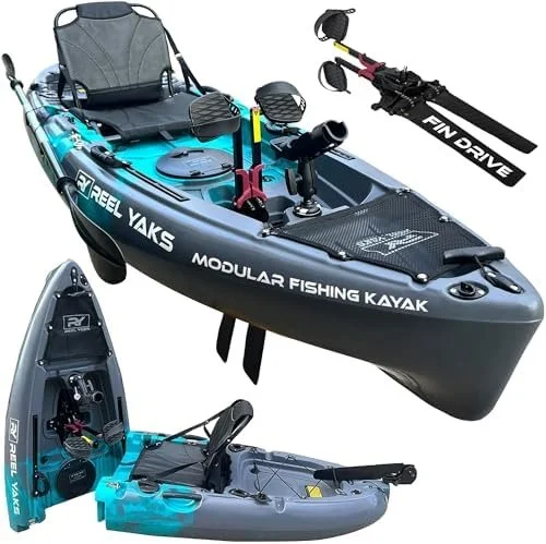 m1-11-1-1.webp Reel Yaks Raptor Modular Fishing Kayak – 9.5ft Lightweight Sit On Top Kayak for Adults & Youth – Stable & Portable, Ideal Space-Saving Design for Travels – 380lbs Capacity - Image 1