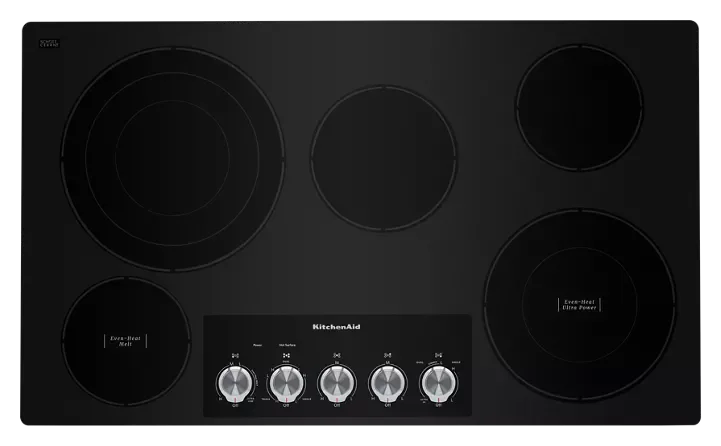 yy11-2-1.webp KitchenAid 36″ Electric Cooktops with 5 Elements and Knob Controls - Image 1